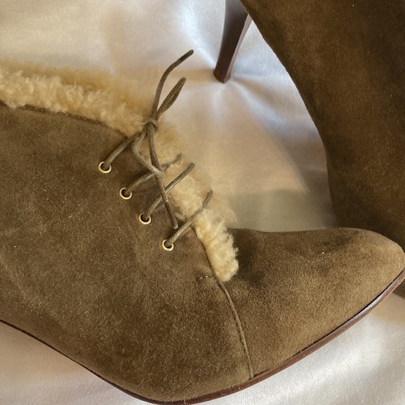 J. Crew collection genuine leather heels with genuine shearling lining size 10 - Picture 2 of 10